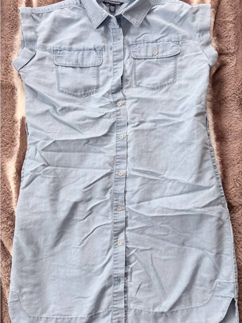 Calvin Klein Jeans Light Blue Denim Shirt Dress